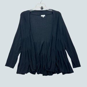 Joseph A. Black Ruffled Open Front Cardigan Womens Size  XL